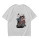 Olive graphic t-shirt with skeleton relaxing on coffin and 'Relax We All Die' text