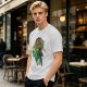 Olive Anime Graphic T-Shirt With Warrior And Giant Artwork