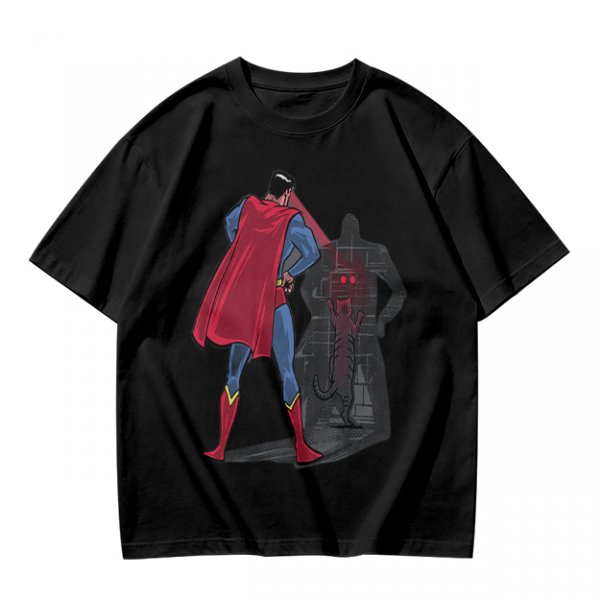 Olive T-shirt with Superman Laser Eyes Art Print