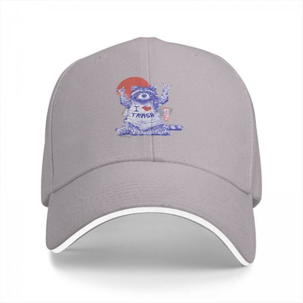Black Baseball Cap With Raccoon I Love Trash Graphic