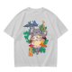 My Neighbor Totoro Graphic T-Shirt with Anime Characters and Leaves