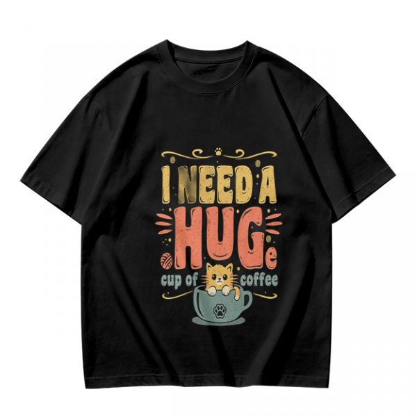 I Need a Huge Cup of Coffee Cat Graphic T-Shirt