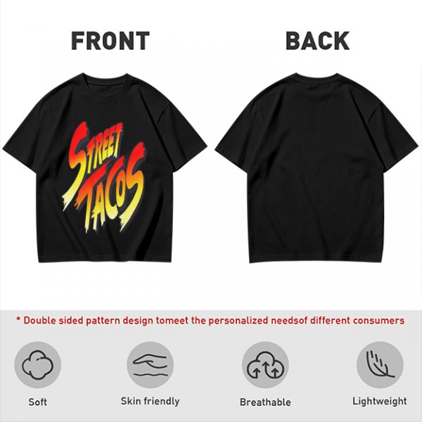 Olive Green T-Shirt With Street Tacos Gradient Graphic Print