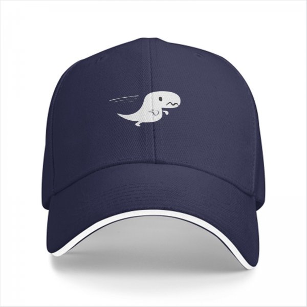 Black Baseball Cap With Cute Running T-Rex Dinosaur Graphic