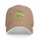 Black baseball cap with green chocobo cooking peas graphic