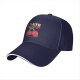 Black baseball cap with funny mood swing cherry graphic print