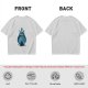 Olive Green T-Shirt With Blue Totoro Inspired Graphic Print