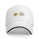 Black Baseball Cap With Cute Fire And Smoke Character Print