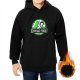 Black hoodie with Edward Park dinosaur logo graphic