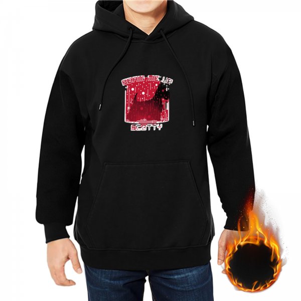 Beam Me Up Scotty Graphic Black Hoodie