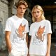 Olive T-Shirt with Cartoon Cat at Grave Print