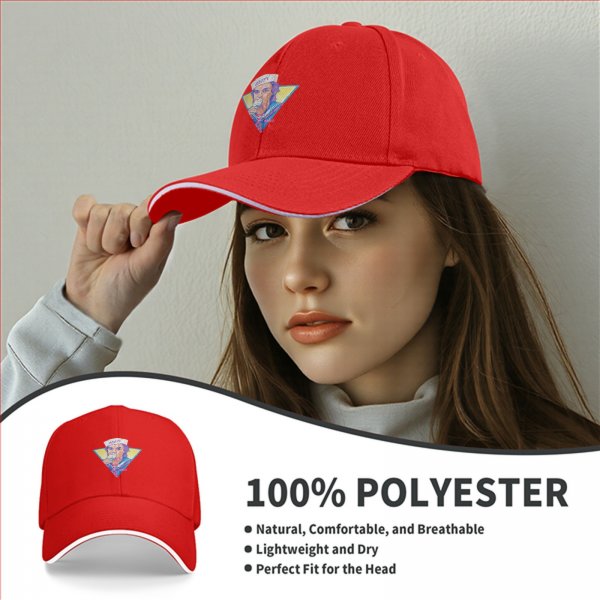 Black baseball cap with Stranger Things Steve Harrington Scoops Ahoy graphic