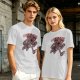 Olive green t-shirt with dimensional demogorgon graphic print