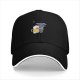 Black baseball cap with cute blue monster holding a foamy beer mug