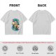 Olive anime graphic t-shirt with vibrant fantasy character art
