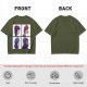 Olive T-Shirt With Four Gorillaz Character Portraits Print