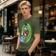 Olive T-Shirt Featuring Scrooge McDuck with Money Bags and Coins