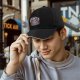 Black Baseball Cap with Anime Character Group Graphic Print