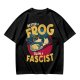Olive graphic t-shirt with 'Better a Frog Than a Fascist' pilot frog design