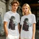 Olive Green T-Shirt With Goblin King Holding Crystal Ball Art