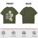 Olive Graphic T-Shirt with Live Laugh Love and Stacked Skulls