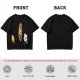 Olive T-Shirt With Cartoon Characters Riding Bikes Through Portal
