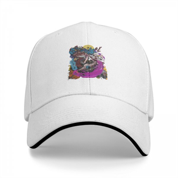 Black Baseball Cap With Colorful Abstract Fantasy Art Print