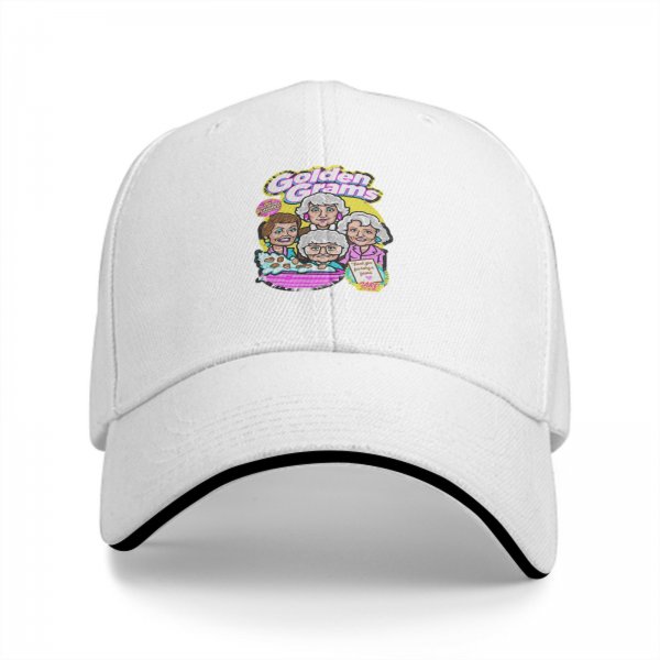 Black baseball cap with Golden Grams Themed Graphic Print