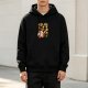 Black hoodie with Kirby and festive baked goods graphic