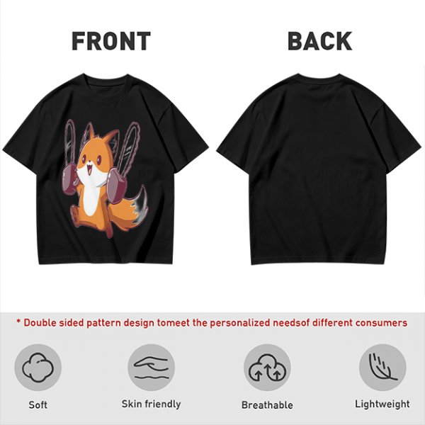 Olive T-shirt with a cute chainsaw squirrel graphic