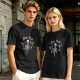 Olive T-Shirt With Skeleton Lifting Weights New Year Print