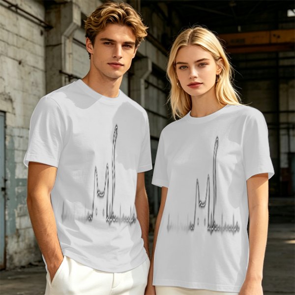 Olive Green Oversized T-Shirt With Abstract Line Art Print