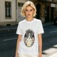 Olive T-shirt with I Don't Care Cat Graphic Print