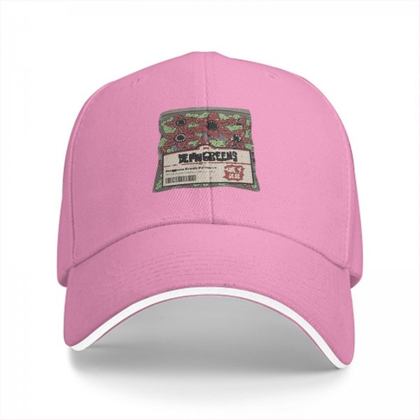 Black Baseball Cap With Demogorgons Graphic Print