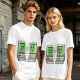 Olive T-shirt with pixel art retro computer characters print