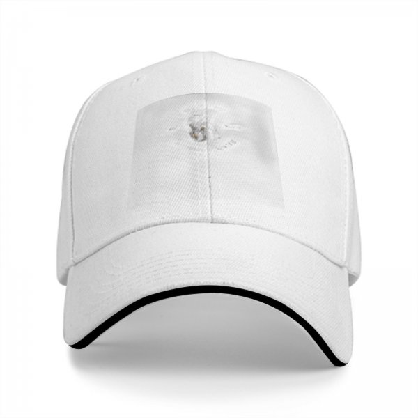 Black Baseball Cap with White Trim Brim