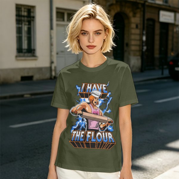 I Have The Flour He-Man Chef Parody Graphic T-Shirt