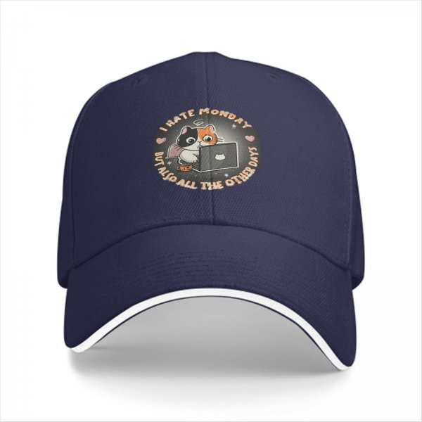 I Hate Monday But Also All The Other Days Cat Baseball Cap