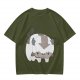Olive green t-shirt with cute Appa the sky bison print