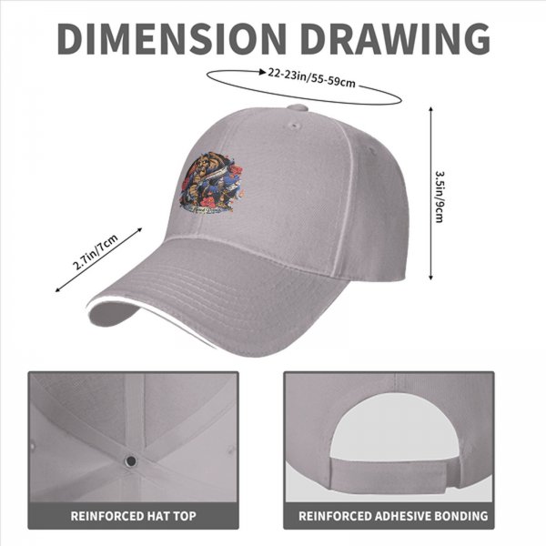 Black Baseball Cap Featuring The Cursed Prince Beast Artwork