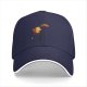 Black Baseball Cap With Relaxed Ginger Cat In Beach Chair Print
