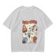 Olive green graphic t-shirt with slow foods animal fast food mashup print