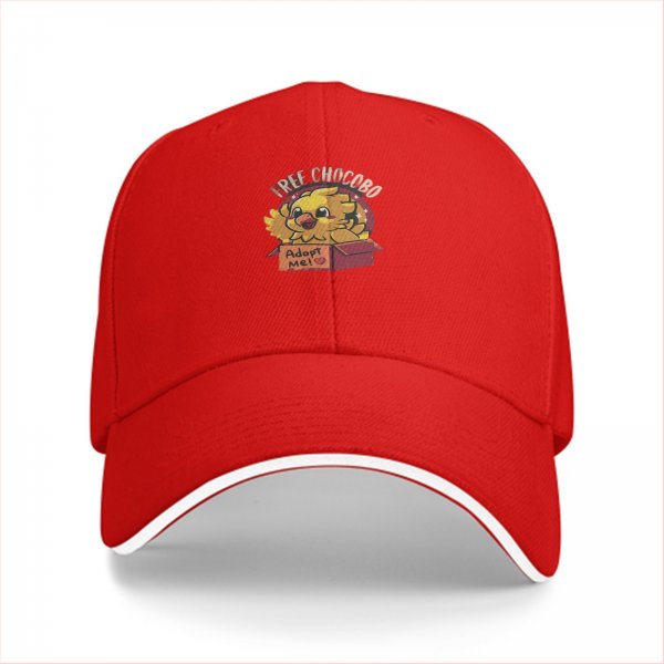Black baseball cap with free chocobo adopt me graphic