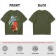 Olive green graphic t-shirt with caffeine team coffee cup and bean illustration
