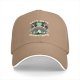Black baseball cap with meditating frog and 'Less Hate Meditate' mushroom design