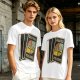Olive T-Shirt with Retro Uno Wild Draw Four Card Graphic