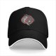 Black Baseball Cap With Yin Yang Koi Fish Red Circle Artwork