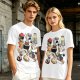 Olive T-Shirt With Cute Sushi Cat Illustrations