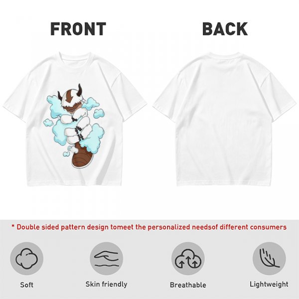 Olive Green T-Shirt With Sleeping Sky Bison On Clouds Print