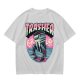 Olive T-Shirt With Trashed Skateboarding Graphic Design